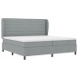 vidaXL Letto a molle con materasso grigio chiaro 200x200 cm in tessuto