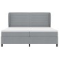 vidaXL Letto a molle con materasso grigio chiaro 200x200 cm in tessuto