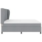 vidaXL Letto a molle con materasso grigio chiaro 200x200 cm in tessuto