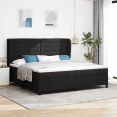 vidaXL Rete per materasso con materasso nero, 200x200 cm, in tessuto.