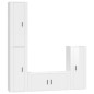 Set di Mobili Porta TV 4 pz Bianco Lucido in Legno Multistrato Set di Mobili Porta TV 4 pz Bianco Lucido in Legno Multistrato