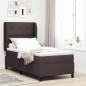 vidaXL Letto con molle e materasso marrone scuro 80x200 cm in tessuto.