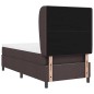 vidaXL Letto con molle e materasso marrone scuro 80x200 cm in tessuto.