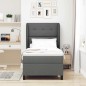 vidaXL Letto con materasso grigio scuro 90x200 cm in tessuto