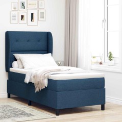vidaXL Letto a molla con materasso blu 90x200 cm