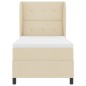 vidaXL Letto con rete a molle e materasso in crema - 100x200 cm, tessuto