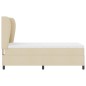 vidaXL Letto con rete a molle e materasso in crema - 100x200 cm, tessuto