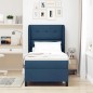 vidaXL Rete a molle con materasso blu, 100 x 200 cm, tessuto