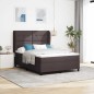 vidaXL Letto a molle con materasso marrone scuro, 140x190 cm, in tessuto vidaXL Letto a molle con materasso marrone scuro, 140x190 cm, in tessuto