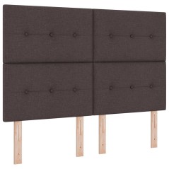 vidaXL Letto a molle con materasso marrone scuro, 140x190 cm, in tessuto
