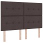 vidaXL Letto a molle con materasso marrone scuro, 140x190 cm, in tessuto vidaXL Letto a molle con materasso marrone scuro, 140x190 cm, in tessuto