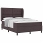 vidaXL Letto a molle con materasso marrone scuro, 140x190 cm, in tessuto vidaXL Letto a molle con materasso marrone scuro, 140x190 cm, in tessuto