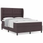 vidaXL Letto a molle con materasso marrone scuro, 140x190 cm, in tessuto vidaXL Letto a molle con materasso marrone scuro, 140x190 cm, in tessuto