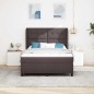 vidaXL Letto a molle con materasso marrone scuro, 140x190 cm, in tessuto vidaXL Letto a molle con materasso marrone scuro, 140x190 cm, in tessuto