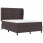 vidaXL Letto a molle con materasso marrone scuro, 140x190 cm, in tessuto vidaXL Letto a molle con materasso marrone scuro, 140x190 cm, in tessuto