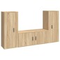Set di Mobili Porta TV 3 pz Rovere Sonoma in Legno Multistrato Set di Mobili Porta TV 3 pz Rovere Sonoma in Legno Multistrato
