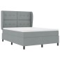 vidaXL Letto box spring con materasso grigio chiaro, 160x200 cm, in tessuto