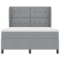 vidaXL Letto box spring con materasso grigio chiaro, 160x200 cm, in tessuto