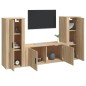 Set di Mobili Porta TV 3 pz Rovere Sonoma in Legno Multistrato Set di Mobili Porta TV 3 pz Rovere Sonoma in Legno Multistrato