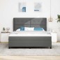 vidaXL Letto a molle con materasso grigio scuro, 180x200 cm in tessuto
