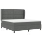 vidaXL Letto a molle con materasso grigio scuro, 180x200 cm in tessuto