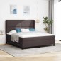 vidaXL Letto con Molle e Materasso in Marrone Scuro, 180x200 cm, Tessuto vidaXL Letto con Molle e Materasso in Marrone Scuro, 180x200 cm, Tessuto