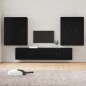 Set Mobili Porta TV 6 pz Nero in Legno Multistrato Set Mobili Porta TV 6 pz Nero in Legno Multistrato