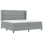 vidaXL Letto a Molle con Materasso - Grigio Chiaro, 200x200 cm, Tessuto vidaXL Letto a Molle con Materasso - Grigio Chiaro, 200x200 cm, Tessuto