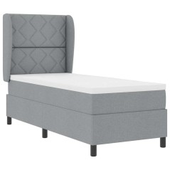 vidaXL Rete a molle con materasso, grigio chiaro, 80 x 200 cm, tessuto