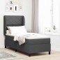 vidaXL Letto a Molle con Materasso Grigio Scuro, 80 x 200 cm, in Tessuto vidaXL Letto a Molle con Materasso Grigio Scuro, 80 x 200 cm, in Tessuto
