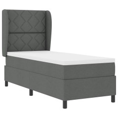 vidaXL Letto a Molle con Materasso Grigio Scuro, 80 x 200 cm, in Tessuto
