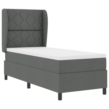 vidaXL Letto a Molle con Materasso Grigio Scuro, 80 x 200 cm, in Tessuto