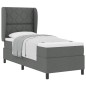 vidaXL Letto a Molle con Materasso Grigio Scuro, 80 x 200 cm, in Tessuto vidaXL Letto a Molle con Materasso Grigio Scuro, 80 x 200 cm, in Tessuto