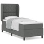 vidaXL Letto a Molle con Materasso Grigio Scuro, 80 x 200 cm, in Tessuto vidaXL Letto a Molle con Materasso Grigio Scuro, 80 x 200 cm, in Tessuto
