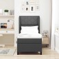 vidaXL Letto a Molle con Materasso Grigio Scuro, 80 x 200 cm, in Tessuto vidaXL Letto a Molle con Materasso Grigio Scuro, 80 x 200 cm, in Tessuto