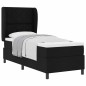 vidaXL Letto con molle e materasso - Nero - 80x200 cm - Tessuto