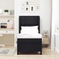 vidaXL Letto con molle e materasso - Nero - 80x200 cm - Tessuto