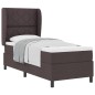 vidaXL Letto con molle e materasso - Marrone scuro, 80x200 cm, in tessuto vidaXL Letto con molle e materasso - Marrone scuro, 80x200 cm, in tessuto