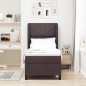 vidaXL Letto con molle e materasso - Marrone scuro, 80x200 cm, in tessuto vidaXL Letto con molle e materasso - Marrone scuro, 80x200 cm, in tessuto