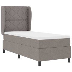 vidaXL Letto a molle con materasso in tessuto tortora 80x200 cm