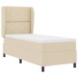 vidaXL Letto a molle con materasso - Crema, 80x200 cm in tessuto