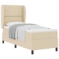 vidaXL Letto a molle con materasso - Crema, 80x200 cm in tessuto