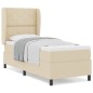 vidaXL Letto a molle con materasso - Crema, 80x200 cm in tessuto