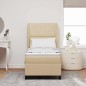 vidaXL Letto a molle con materasso - Crema, 80x200 cm in tessuto