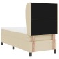 vidaXL Letto a molle con materasso - Crema, 80x200 cm in tessuto