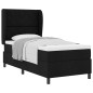 vidaXL Letto a molle con materasso nero 90x190 cm, tessuto vidaXL Letto a molle con materasso nero 90x190 cm, tessuto