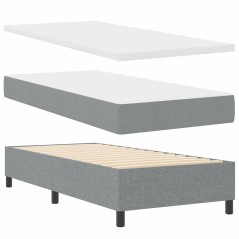 vidaXL Letto a molle con materasso - grigio chiaro, 90x200 cm, tessuto