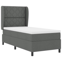 vidaXL Letto a box con materasso grigio scuro 90 x 200 cm in tessuto