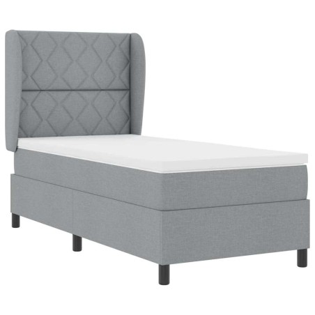 vidaXL Letto a box con materasso - Grigio chiaro, 100x200 cm, tessuto