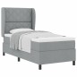 vidaXL Letto a box con materasso - Grigio chiaro, 100x200 cm, tessuto vidaXL Letto a box con materasso - Grigio chiaro, 100x200 cm, tessuto